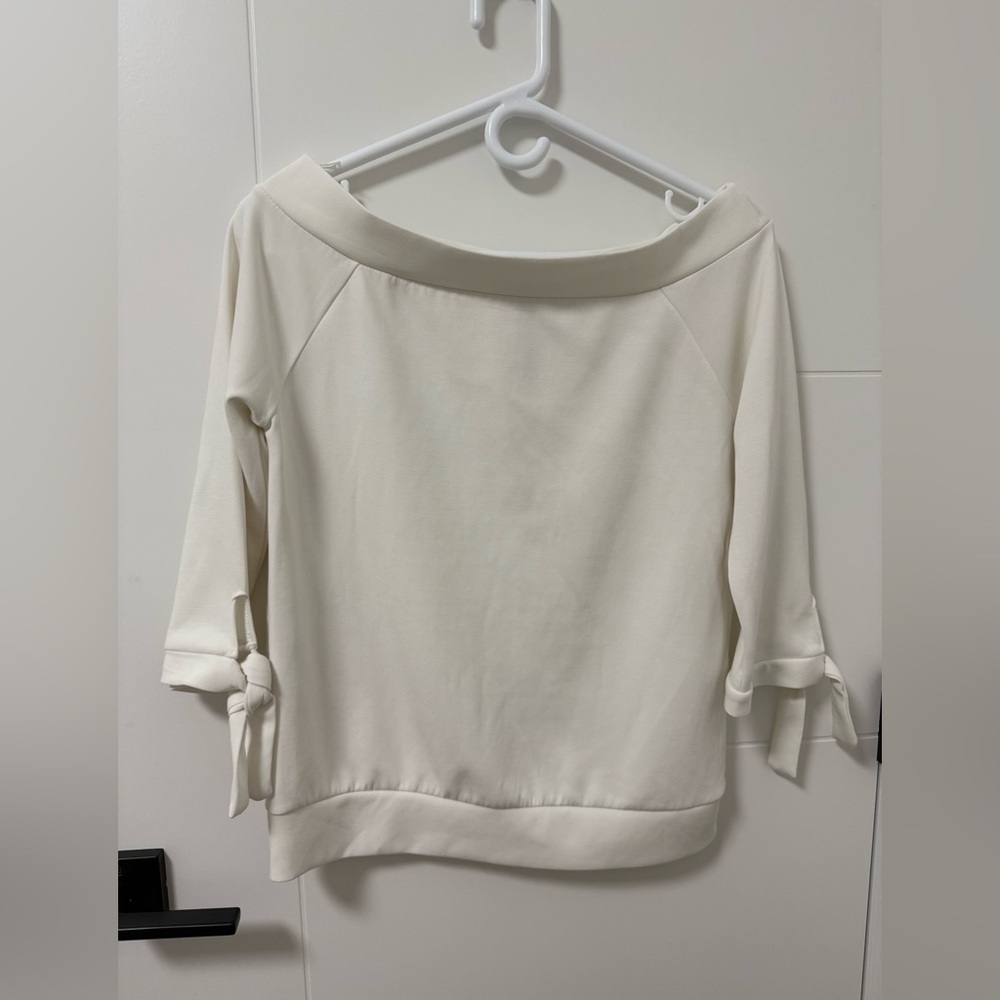 Dynamite Cream Blouse with Tie Detail